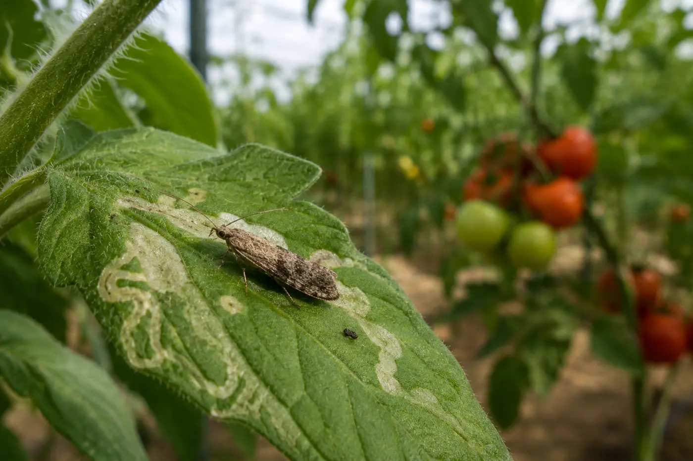 Tuta absoluta (Tuta absoluta) en tomàquet i hortícoles